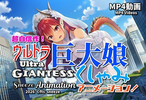 【無料フル】【超自信作！】ウルトラ巨大娘くしゃみアニメーション！/ Ultra Giantess Sneeze Animation！｜d_740505