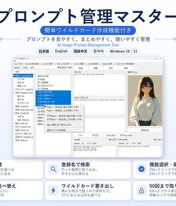 【無料フル】★プロンプト管理マスター ★ 簡単ワイルドカード作成機能付き v1.1｜d_814104